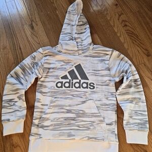 Adidas Boys Long Sleeve Camo Print Hoodie